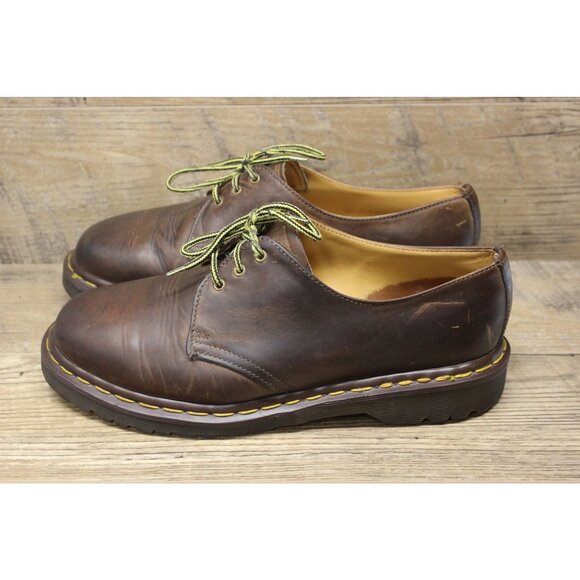 Dr. Martens 1461 Oxford Shoes Unisex Size 8‎ Vintage 3-Eye Crazy Horse Leather - Picture 2 of 16